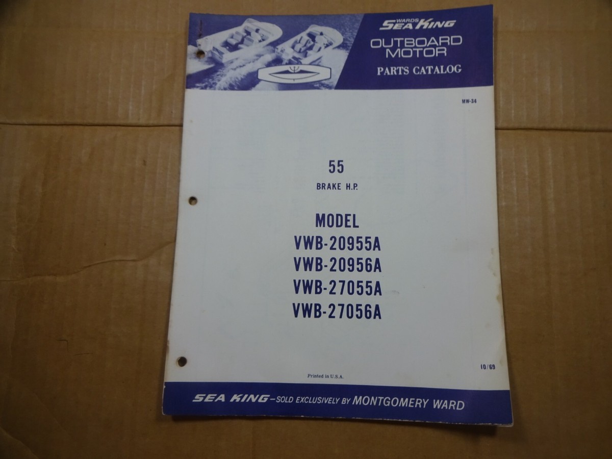 1970 Wards Sea King Outboard 55 HP parts catalog book VWB-20955A