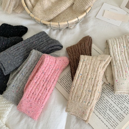 1Pairs Women's Thicken Socks Winter Warm Crew Socks Hosiery Wool Long Socks New - Picture 2 of 23