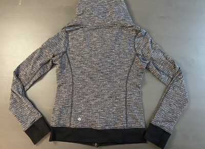 Lululemon Athletic Fold Over Neck Full Zip Up Jacket Black