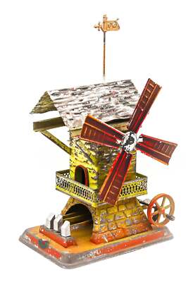 Puppe & Co. 1900 Germany Kurbel Windmühle Hammermühle Dampfmaschine Blechspielzeug