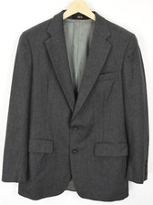 DAKS Blazer Men's LARGE Single Breasted Notch Lapel Lined Melange Pinstriped
