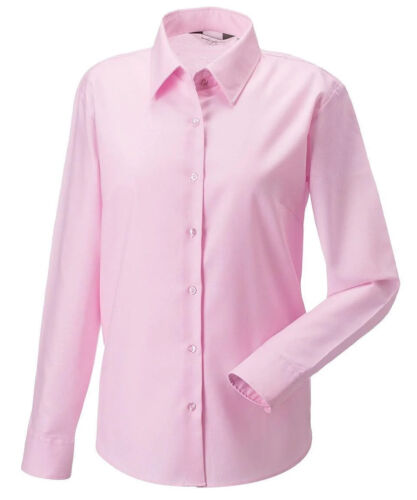 Chemise femme à manches longues Russell Collection Easy Care Oxford 932F rose bureau - Photo 1/13