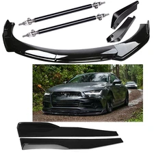 Front Bumper Lip Splitter Spoiler Body Kit Side Skirt For Audi A4 A5 A6 A7 B7 B8