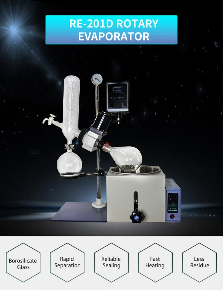 2L Rotationsverdampfer Manuelles Heben Rotary Evaporator Rotovapor RE-201D 220V - Bild 2 von 4