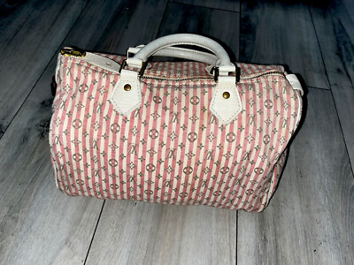 Louis Vuitton Speedy Bandouliere Duffle 30 Beige Red Canvas for
