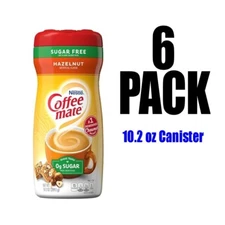 Coffee Mate, 6 PACK, Powder Coffee Creamer, Sugar Free, Hazelnut, 10.2 oz