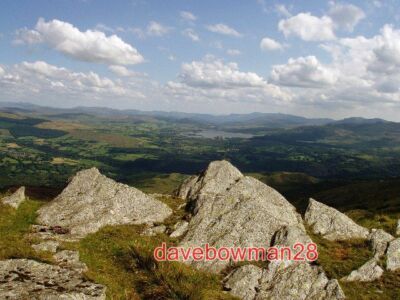 PHOTO  ROCKS ON THE SUMMIT OF MOEL YR HYDD THE STEEP SOUTH FACE OF MOEL YR HYDD