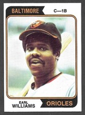 1974 TOPPS #375  Earl Williams  BALTIMORE ORIOLES  EX-MINT+   A