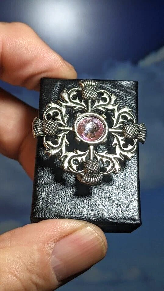 Broche chal de cardo escocés celta vintage, en caja de regalo. 35mm Foto 4 de 4