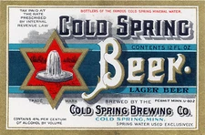 COLD SPRING BREWING BEER LABEL T SHIRT COLD SPRING MN SMALL-XXXLG (F)