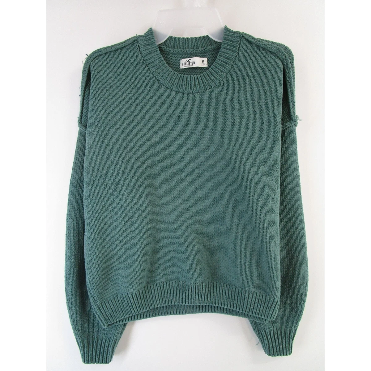 Hollister Womens M Pullover Long Sleeve Crew Neck Knitted Sweater Green