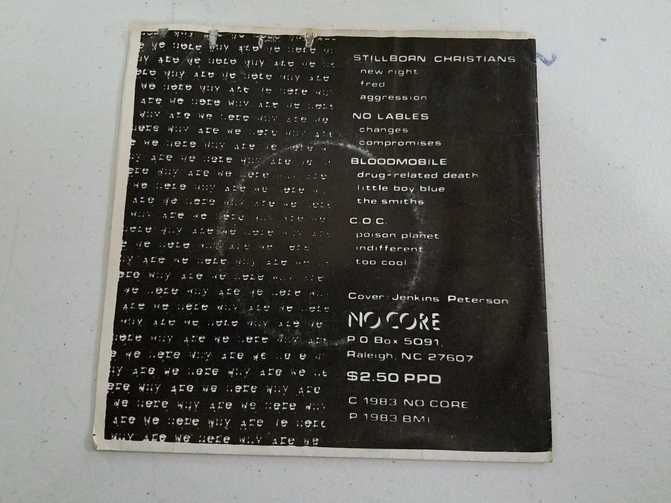 Why Are We Here? Various Hardcore 7" EP Original Press 1983 C.O.C No Core Foto 2 de 4