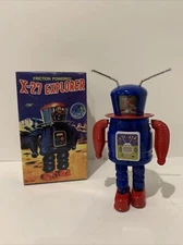 X-27 EXPLORER~FRICTION POWERED~ TOY WIND UP ROBOT~MS398~BOX~WORKS