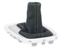 SCHALTMANSCHETTE FUR HYUNDAI IONIQ automatik DCT SCHALTSACK ALCANTARA NAHT GRÜN