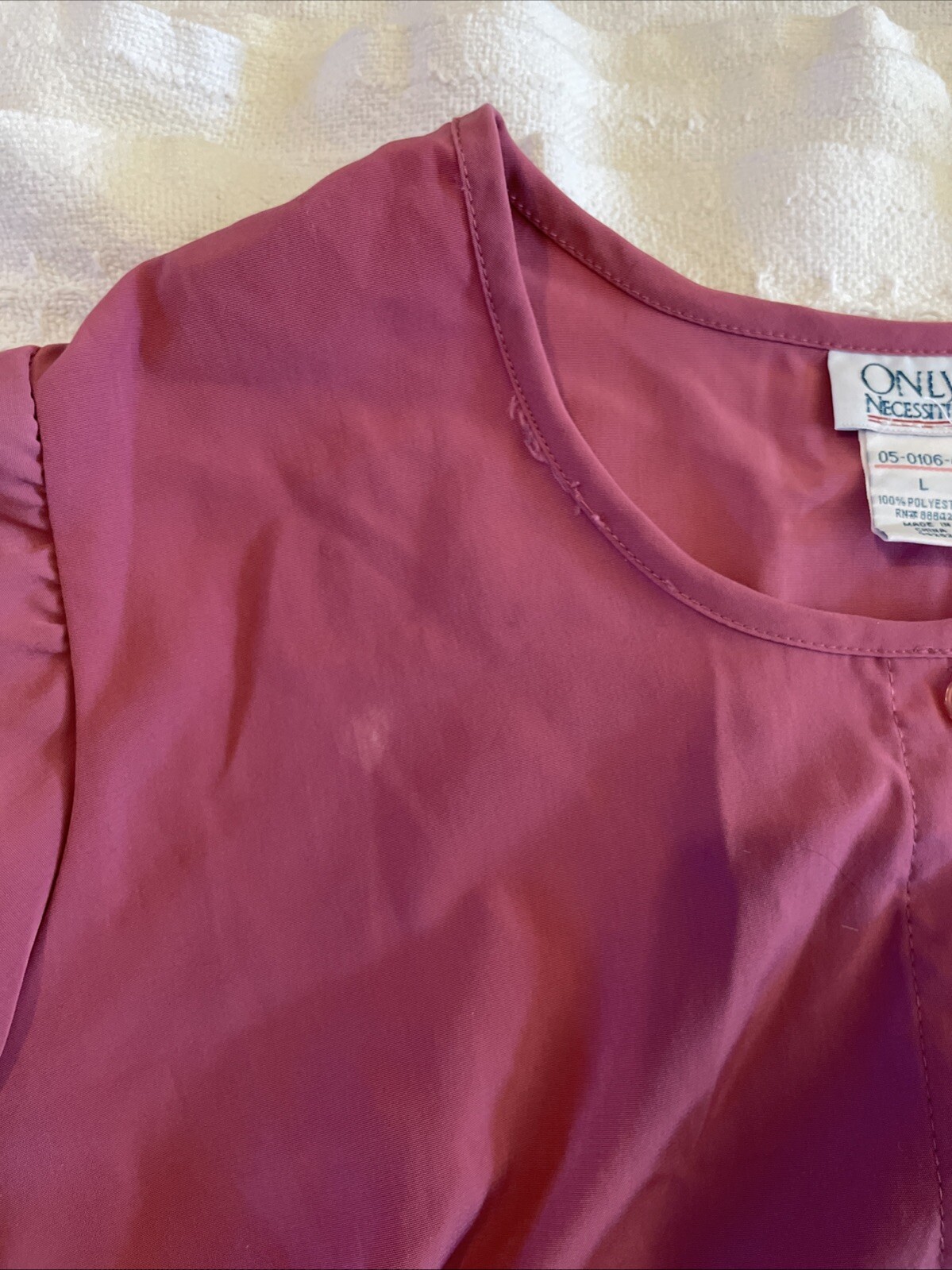 Only Necessities L Polyester Pink Basic Button Do… - image 3