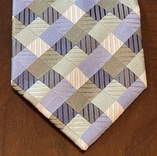 Geoffrey Beene Green Blue Hand Made 100% Silk Men’s Neck Tie Made In China