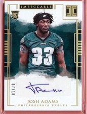 2018 PANINI IMPECCABLE JOSH ADAMS RC AUTO 07/10!!