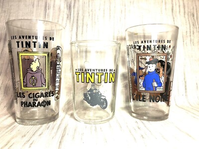 SN1 3 Gläser Blechdose Glas Mirage Studios Herge Tipo Nutella