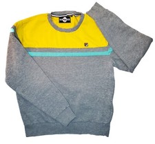 FILA Sweatshirt / Jumper Throwback Retro Vintage Inspired Womens XL Gray/Yellow