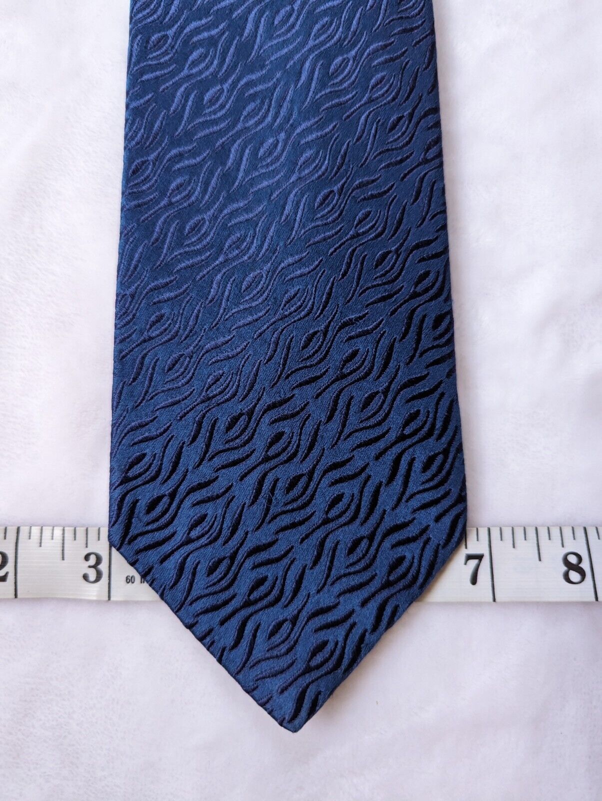 Charvet Blue Tonal Textured Abstract Silk Tie 58"… - image 4