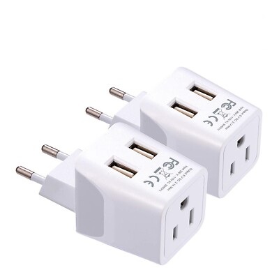 Ceptics Usa Input  European, Egypt Travel Adapter Plug