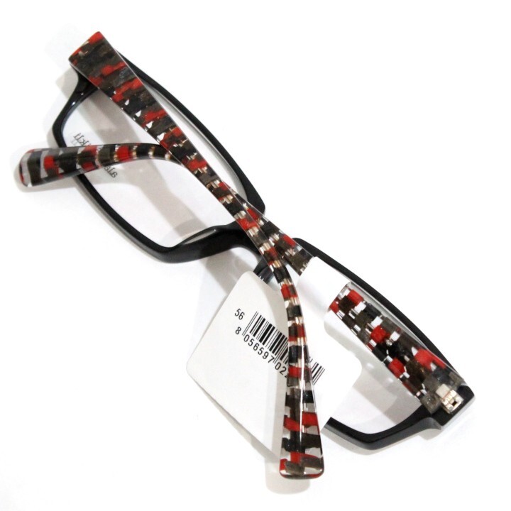 alain mikli A00700J 3323 Eyeglass Frames Black/ Red Plaid