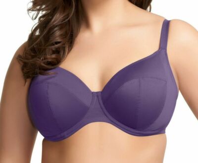 Elomi Essentials Bikini Oberteil Gr. 36F Bügel Vollschalen BH Aubergine Lila