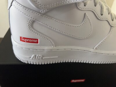 27.5国内正規NIKE SUPREME AIR FORECE 1 MID SP Nike Supreme x Air Force 1 Mid Box Logo Triple Black for