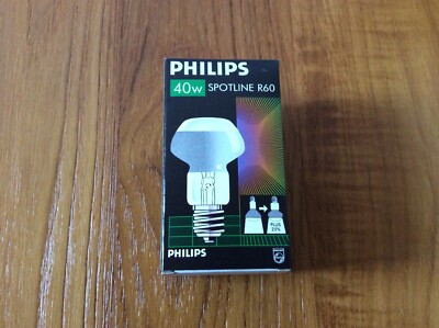 PHILIPS SPOTLINE R60 INCANDESCENT BULBS 230V E27 40W crown silver
