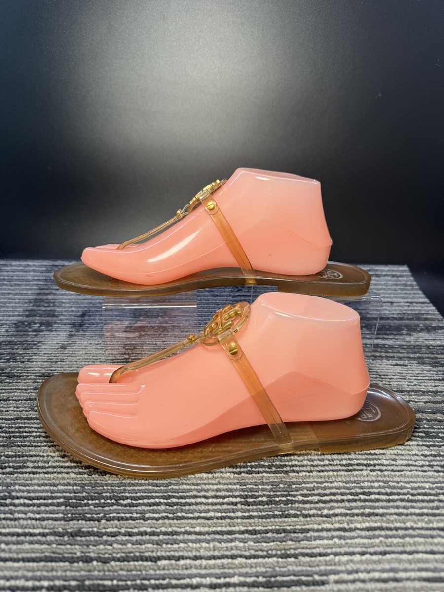 tory burch brown jelly sandals