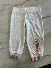 Girls Juicy Couture White Capri Pants Joggers Sweatpants Size 12 Preowned