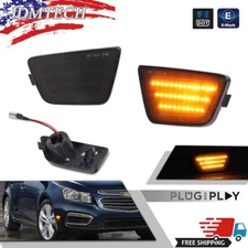 For 2011-2015 Chevy Cruze Smoked Lens Amber LED Front Fender Side Marker Lights