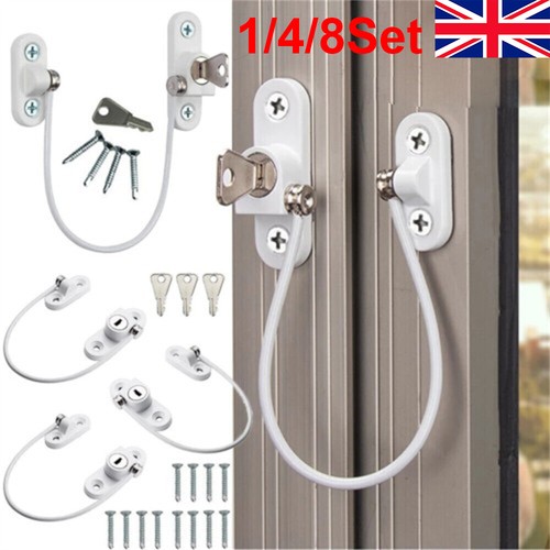 Window Door Cable Restrictor Ventilator Child Baby Safety Security Lock - Picture 3 of 20