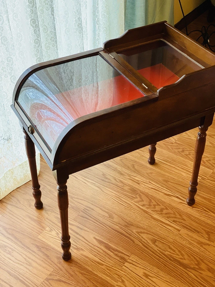 Vitrina antigua victoriana rara de vidrio curvado/vitrina de tienda general Foto 4 de 4