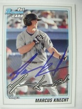MARCUS KNECHT signed BLUE JAYS 2010 Bowman Prospect baseball card AUTO WARNER OK