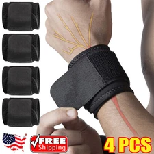 4x Wrist Compression Bands and Wrist Braces Sports Wrist Guards for Men & Women