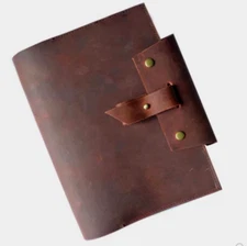 A5  loose leaf Write notes Notebook sketchbook Diary Notepad leather  brown Q347