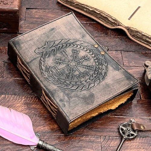 Handmade Dragon Journal Wheel of Fortune Embossed Leather Diary For Unisex Adult - Picture 6 of 10