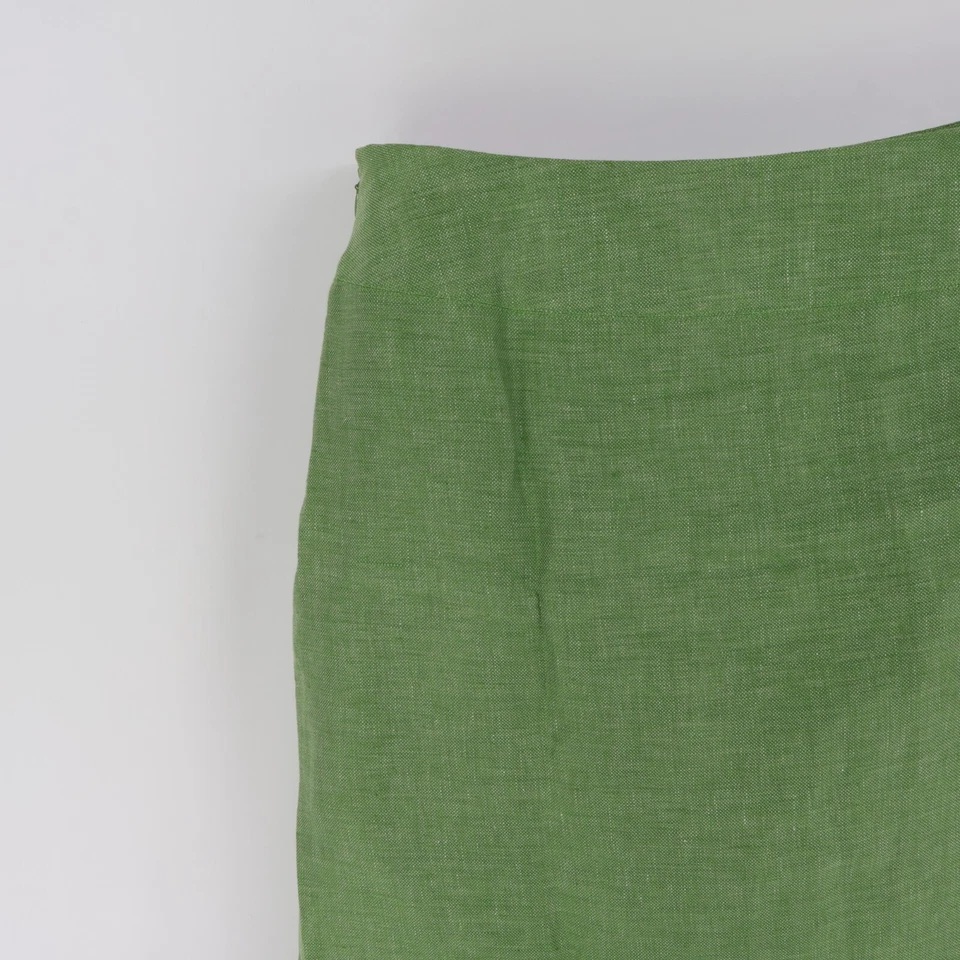 Le Suit 亚麻铅笔裙女式 12P 码绿色衬里及膝商务生涯 — 第 4/4 张图片