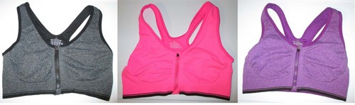 Lot of 3 Women's Front Zip Racer Back Sports Bras Yoga (Large) - Picture 22 of 43