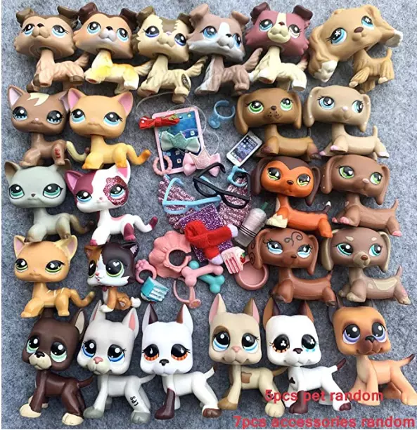 Random 5x Original Littlest Pet Shop lps Short Hair Great Dane Collie  Collection