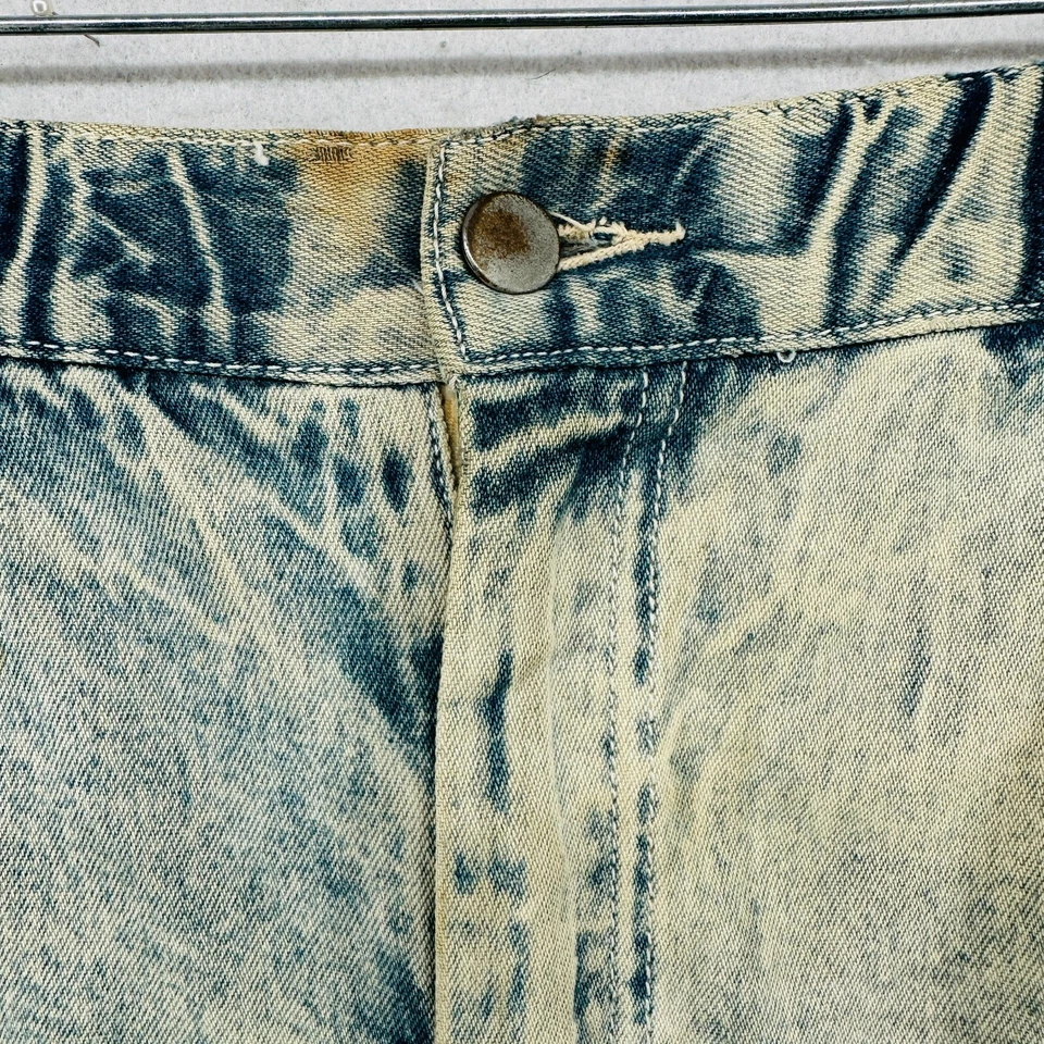 Falda ID IDENTIFICACIÓN OFICIAL NEIMAN MARCUS 2 Cuero Denim Lavado Ácido Años 80 De Colección Foto 4 de 4