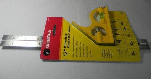 New Great Neck CS12C 12'' Combination Square Level and Scriber 12" - Picture 5 of 6