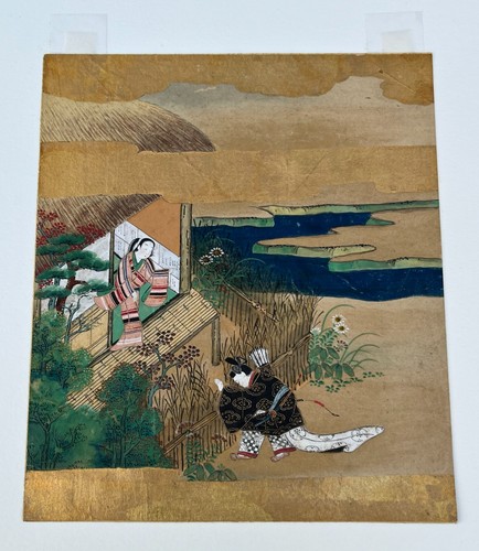 Old Japanese Ink and Color, Gold Painting on Paper. Tosa School. Edo period - Picture 2 of 9