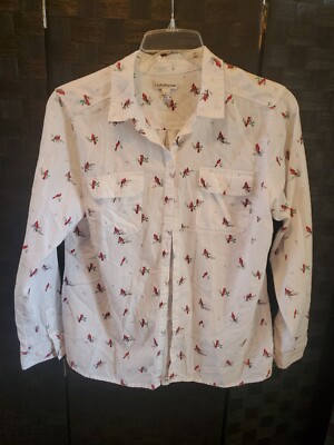 Croft & Barrow Womens Cardinal Shirt L 23.5'' Sleeves 17'' Shoulders 28'' Length