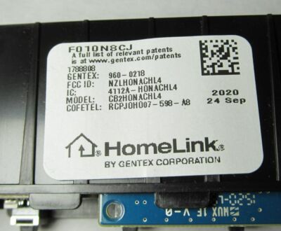 HONDA GENTEX HOMELINK GARAGE DOOR OPENER MODULE F010N8CJ 36610-TLA