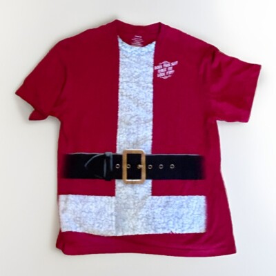 Christmas Holiday Santa  Does This Suit Make Me Look Fat  Red T Shirt Size Large