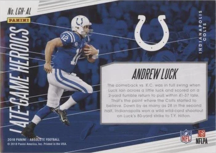 2018 Panini Absolute Andrew Luck #LGH-AL