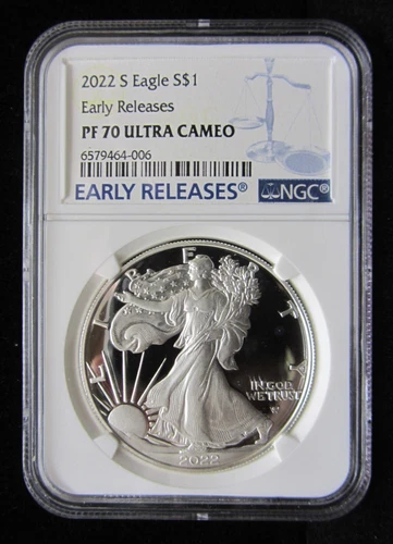 2022-S PROOF SILVER  AMERICAN EAGLE - EARLY RELEASES - NGC PF 70 ULTRA CAMEO