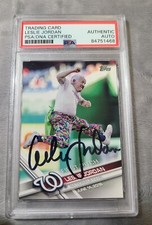 Leslie Jordan Signed 2017 Topps Card Rookie RIP First Pitch Psa